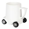 M_031 SPEEDY biały kubek z porcelany na kółkach