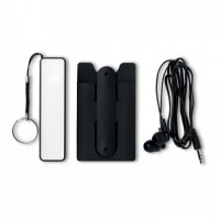 8912m-03 Zestaw power bank 2200mAh słuchawki etui