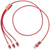 12438621f Kabel do ładowania 5w1 z aluminium z recyklingu czerwony