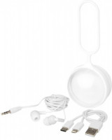 12426001f 3 w 1 kabel do ładowarki i słuchawki douszne, biały