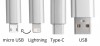 130772c-21 Kabel USB 100cm micro USB, USB-C i Lightning