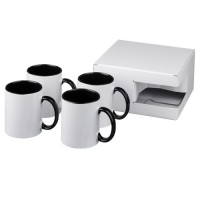10062801f 4-częściowy zestaw upominkowy Ceramic składający się z kubków z nadrukiem sublimacyjnym 10062801f 4-częściowy zestaw upominkowy Ceramic składający się z kubków z nadrukiem sublimacyjnym