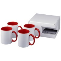 10062803f 4-częściowy zestaw upominkowy Ceramic składający się z kubków z nadrukiem sublimacyjnym 10062803f 4-częściowy zestaw upominkowy Ceramic składający się z kubków z nadrukiem sublimacyjnym