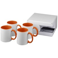 10062806f 4-częściowy zestaw upominkowy Ceramic składający się z kubków z nadrukiem sublimacyjnym