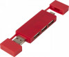 12425121f podwójny koncentrator USB 2.0, czerwony