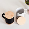 53098p-02 Kubek ceramiczny 400ml przykrywka bambus