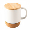 53098p-06 Kubek ceramiczny 400ml przykrywka bambus