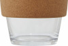 10066501f Szklany kubek 360 ml z korkowym uchwytem i silikonową pokrywką
