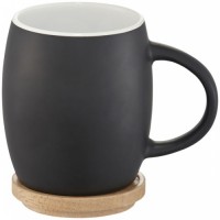 10046600f Ceramiczny kubek Hearth z drewnianym wiekiem/spodeczkiem