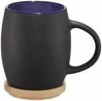 10046601f Ceramiczny kubek Hearth z drewnianym wiekiem/spodeczkiem