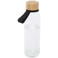 10085390f Szklana butelka na wodę Porto o pojemności 500 ml, z silikonowym uchwytem i z bambusową zakrętką