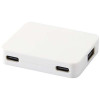 12444901f Gaia 4-portowy hub USB z wyjściem USB-A i typu C oraz podwójnym wejściem — wykonany z tworzyw sztucznych pochodzących z recyklingu