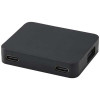 12444990f Gaia 4-portowy hub USB z wyjściem USB-A i typu C oraz podwójnym wejściem — wykonany z tworzyw sztucznych pochodzących z recyklingu