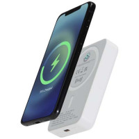 12444201f Acrab magnetyczny bezprzewodowy powerbank o pojemności 10 000 mAh i mocy 15 W z technologią 20 W PD — wykonany z tworzyw sztucznych pochodzących z recyklingu