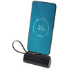 12447290f Alnair powerbank o pojemności 5000 mAh i mocy 10 W, wykonany z tworzyw sztucznych pochodzących z recyklingu, z wbudowaną podstawką i kablem 2 w 1