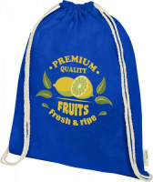 12061253f Plecak ściągany sznurkiem z bawełny organicznej o gramaturze 140 g/m², błękit królewski