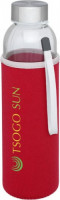 10065621f Butelka szklana 500 ml w etui czerwony