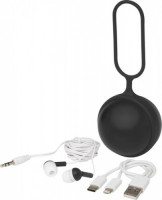12426090f 3 w 1 kabel do ładowarki i słuchawki douszne, czarny